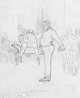 Satirical Drawings, ca. 1916?; ca. 1930, Graphite on paper, Russian Dancer Mordkin Leaving his Stamp on a Pupil 