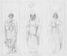 Altarpiece Study from the Chapel of Saint Cornelius the Centurion, 1931, Graphite on paper, Three Saints #1 