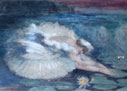 Dying Swan, n.d., Watercolor and gouache on paper