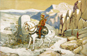Ivan Tsarevich at the Crossroads, 1920s, Watercolor on paper