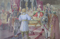 Ivan Tsarevich at a Faraway Court, 1920s, Watercolor on paper