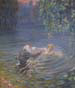 Rusalka and Monk Series, 1930s, Oil on board, Toward Deep Water