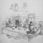 A Russian Tea, 1920s, Graphite on paper