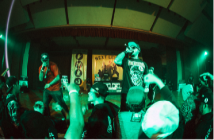 <p>Indonesian MCs and beatboxers perform with American artists at their final concert, 2016<br />
Bandung, Indonesia<br />
Photograph by Frankie Perez</p>
<p>Next Level, a hip hop exchange program funded by the U.S. Department of State, promotes conflict transformation and the universality of creative expression. American teams hold residencies around the world to teach MCing, beatboxing, dance, graffiti art, and other elements of hip hop culture. By the end of 2018, Next Level will have visited 27 countries.</p>
<p>Next Level/Frankie Perez</p>
