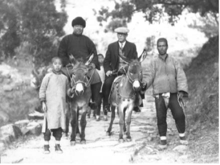 <p>Palemon Howard Dorsett (right, on horseback); with his interpreter, Liu Aiten, c. 1929-1932<br />
Near Beijing, China</p>
<p>Palemon Howard Dorsett and William Joseph Morse traveled through China, Japan, and Korea between 1929 and 1932 for the U.S. Department of Agriculture. The purpose of their expedition was to study the planting, cultivation, and harvest of soybean varieties, and to send samples home to the United States for further research.</p>
<p>Special Collections, USDA National Agricultural Library</p>
