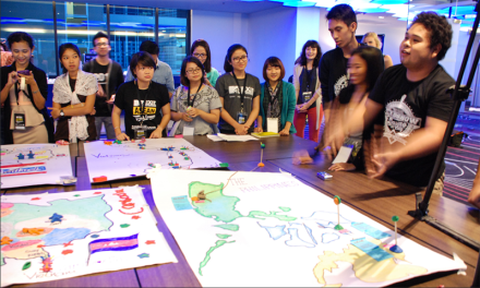 <p>Top: Youth from ASEAN countries study trends of human trafficking and exploitation during a workshop, 2013<br />
Bangkok, Thailand</p>
