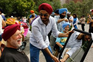 <p>Turban Day in Union Square, Manhattan, 2013<br />
New York, New York<br />
Photograph by Simran Jeet Singh, The Surat Initiative<br />
Courtesy of The Surat Initiative</p>
