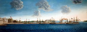<p>George Ropes Jr.<br />
<em>Crowninshield’s Wharf, Salem, Massachusetts</em>, 1806<br />
Oil on canvas<br />
Courtesy of the Peabody Essex Museum, Salem, Massachusetts, M3459</p>
