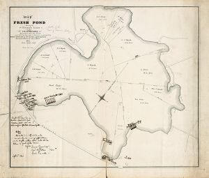 <p>George A. Parker<br />
<em>Map of Fresh Pond</em>, 1841<br />
Lithograph by E. W. Bouve Lithographers, Boston, Massachusetts<br />
Courtesy of the Tudor Company Records III, Baker Library, Harvard Business School</p>
