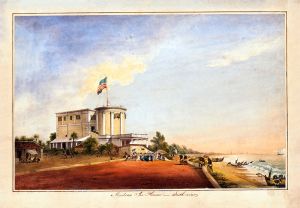 <p>Signed Just Gants [?]<br />
<em>Madras Ice House – South View</em>, 1858<br />
Watercolor<br />
Courtesy of the Engravings Collection, Baker Library, Harvard Business School</p>
