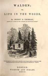 <p>Title page of <em>Walden; or, Life in the Woods</em> by Henry David Thoreau, 1854<br />
Illustration by Sophia Thoreau<br />
Courtesy of The Concord Free Public Library, 46</p>
