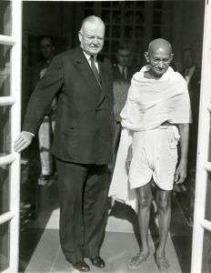 <p>Former U.S. president Herbert Hoover with Mahatma Gandhi, 1946<br />
New Delhi, Delhi<br />
Photograph by Dave Davis<br />
Courtesy of the Herbert Hoover Presidential Library, 1946-72A; Associated Press</p>
