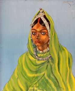 <p>Hubert J. Stowitts<br />
<em>Ram Piari</em>, 1930<br />
Tempera on canvas<br />
Courtesy of Nancy McGie and Susan Reed</p>
