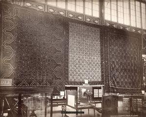 <p>Indian carpets at the Centennial International Exposition, 1876<br />
Philadelphia, Pennsylvania<br />
Courtesy of the Free Library of Philadelphia, Print and Picture Collection, c021916</p>

