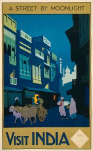 <p>Henry George Gawthorn<br />
“Visit India: A Street by Moonlight” poster, c. 1920<br />
Courtesy of the Library of Congress, POS-Gt Brit.G38, no.2 (C size) [P&P]</p>
