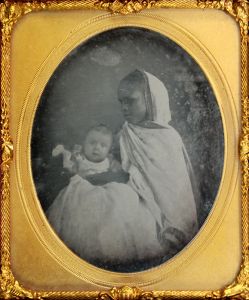 <p>Ayah with Atkinson baby (possibly Lizzie), c. 1860<br />
Calcutta, West Bengal<br />
Courtesy of the New England Historic Genealogical Society, Mss0031, Folder 455</p>
