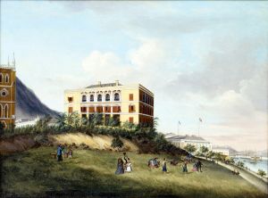 <p>Artist unknown<br />
<em>The Office of Augustine Heard and Company, Hong Kong</em>, c. 1860<br />
Hong Kong S.A.R.<br />
Oil on canvas<br />
Courtesy of the Peabody Essex Museum, Salem, Massachusetts, M17297, gift of Mr. William A. Parker</p>
