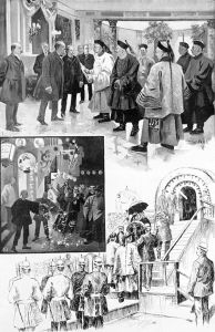 <p>T. Dart Walker<br />
“The Visit of the Ambassador of China,” <em>Harper’s Weekly</em>, 1896<br />
Courtesy of the Library of Congress, Prints and Photographs Division, LC-USZ62-115186</p>

