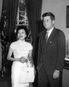 <p>President John F. Kennedy meets with Anna Chennault (Chen Xiangmei), 1962<br />
Washington, D.C.<br />
White House Photograph by Abbie Rowe<br />
Courtesy of the John F. Kennedy Presidential Library and Museum, Boston, AR7277-A</p>

