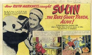 <p>“How Ruth Harkness caught Su-Lin” Quaker Oats advertisement, 1937<br />
Courtesy of Mary Lobisco</p>
