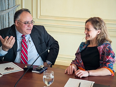 ictor Shiblie, Editor in Chief and Publisher of The Washington Diplomat, and Olivia White, Partner at McKinsey & Co., exchange ideas about the future of digital finance. Victor raised questions about the role and responsibility of governments to create safety valves that control the outflow of money in the digital market. Olivia predicted the inevitable shift to the digital market will happen sooner than later, particularly as the transient and remotely located populations reap the benefits of digitally submitting money and showing personal identification.