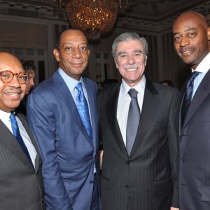 From left to right: Alphonso Jackson, former Secretary of Housing and Urban Development; Lawrence D. McRae, Executive Vice President, Corning; Carlos Gutierrez, Honoree; Raymond McGuire, Global Head of Corporate and Investment Banking, Citigroup