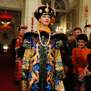 Model in a design of one of China’s leading fashion designer. Photo by Joyce N. Boghosian