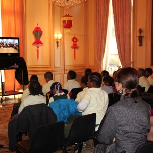 Meridian staff conducts a virtual exchange program, “Wired World”, which paired classes in Sunderland, U.K. with classes in DC public schools, February 2011. “Wired World” programs offered innovative technology-based exchanges between public and charter schools in Washington, DC and schools around the world.