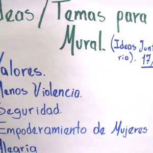 Ideas and themes for the mural that the group came up with
