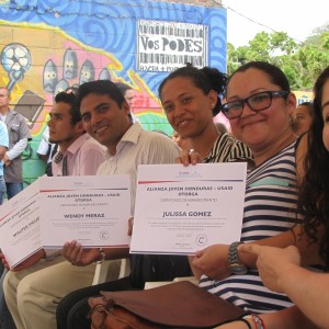 Lester, Walter, Wendy, and Julissa received certificates for their work with Michelle