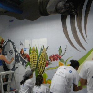Each artist contributed designs for the mural
