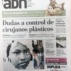 Examples of press coverage include the front page of a regional paper