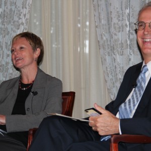 USAID’s Susan Markham and moderator, Dr. Curtis Sandberg with Meridian, discuss the film, post-screening
