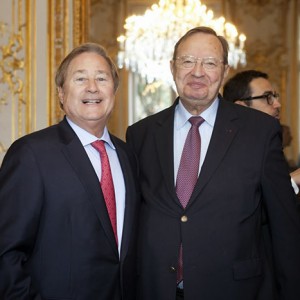 Governor James Blanchard, Chairman, Board of Trustees, Meridian International Center with Mr. Alfred Siefer-Gaillardin, President, France Amériques at the working session of the U.S. – France Leadership Dialogue convened by Meridian International Center, Association France Amériques and French-American Foundation in Paris, France.