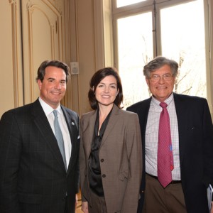 Meridian’s President & CEO Ambassador Stuart W. Holliday, President of the Nashville Healthcare Council, Caroline Young, and a member of the delegation at the U.S. – France Dialogue.