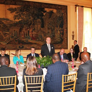 Ambassador Robert P. Jackson addresses the table