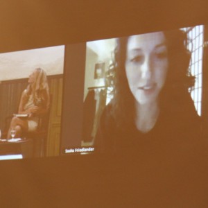 Filmmaker Sasha Friedlander participates remotely via Adobe Connect.