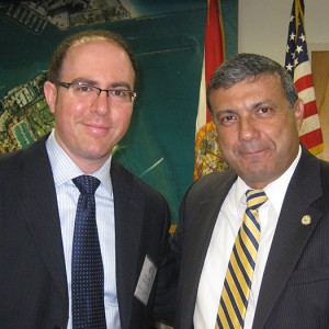 At the Miami Business Roundtable  From left to right: Mr. Jacob Flewelling and Mr. Eduardo Torres, Director, South Florida, U.S. Commercial Service