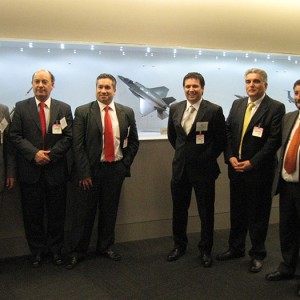Touring Lockheed Martin's Global Vision Center Left to right: Gerardo Lazcano Jorge Leyton , Daniel Ruz, Giancarlo Grixolli, Ricardo Ghiorzi, Luis Lagos