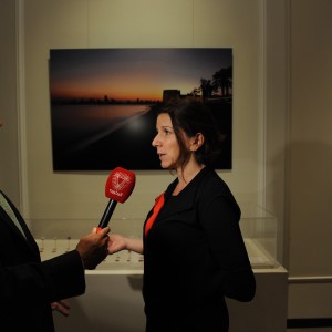 Curator Dr. Nadine Boksmati-Fattouh of the Bahrain Authority for Culture and Antiquities speaks with media outlets about the exhibition.