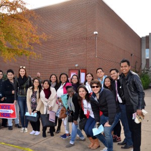 YLAI Fellows visit a polling place