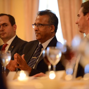 (L to R) Vugar Gurbanov, First Secretary, Embassy of the Republic of Azerbaijan; H.E. Prasad Kariyawasam, Ambassador of Sri Lanka to the United States; Ambassador Stuart Holliday