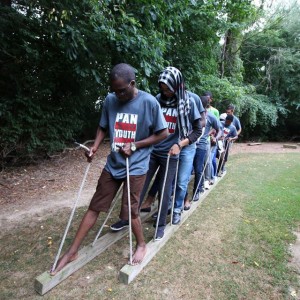 #TeamWorkMakesTheDreamWork – PAYLP learning how to work together through team-building exercises at Camp Adventure, Indiana