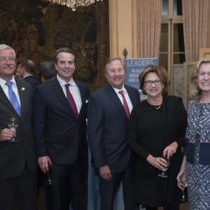Left to right: Ambassador of Switzerland Martin Dahinden, Ambassador Stuart Holliday, Governor Jim Blanchard, Meridian Trustee Janet Blanchard, and Ambassador of Ireland Anne Anderson