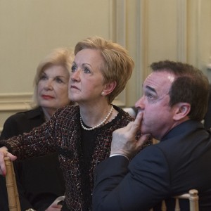 Left to right: Patricia de Stacy Harrison, Corporation for Public Broadcasting; Ann Stock, Meridian International Center Trustee, Eric Gertler, U.S. News & World Report. Photo by Joyce N. Boghosian.