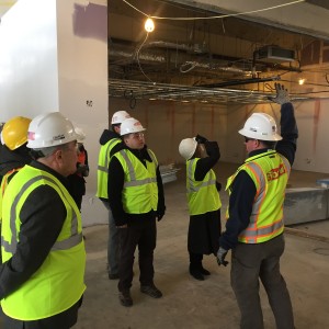 Georgian IVLP Participants take a hard hat tour of the Marie H. Reed Elementary School site