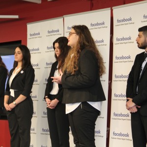 International Visitor Leadership Participants from Lebanon presenting their project at the Facebook Peer 2 Peer Competition