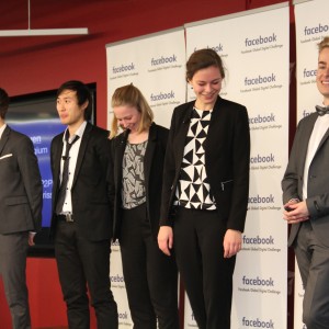 International Visitor Leadership Participants from Belgium presenting their project at the Facebook Peer to Peer Competition