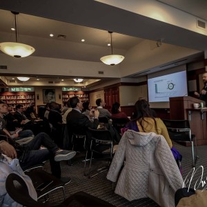 Participants take part in a meeting with the Nieman Foundation for Journalism, Harvard University, Social Media Center (Photo Credit: Max Guybert Lyron)