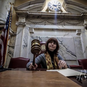 Olesya Romashko from Uzbekistan calls the House to order at the Maryland State House (Photo Credit: Max Guybert Lyron)